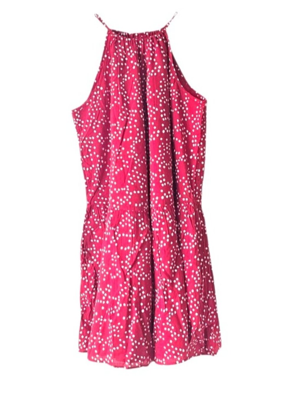 Madewell Aubriella Red Polka Dot Halter Mini Dress NWT S